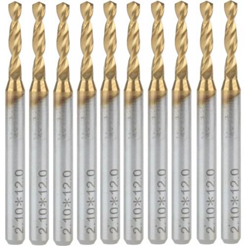10x Titanium Nitride Coated Carbide PCB CNC Drill Bits Router 2.1mm
