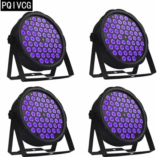 4pcs/lot 54w led ultraviolet par lights dmx512 flat par uv light dj lights party lights
