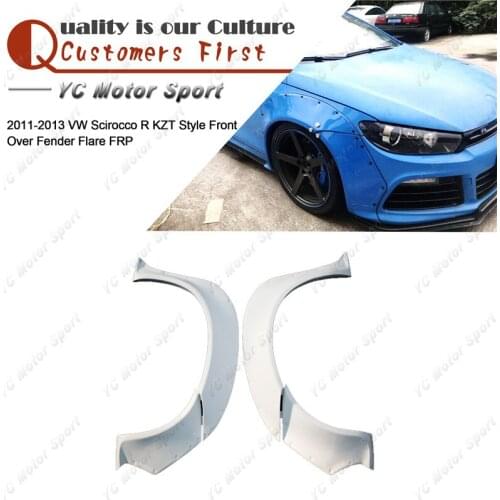 Car Accessories FRP Fiber Glass KZT Style Front Fender 4pcs Fit For 2011-2013 Scirocco R Front Over Fender Flare