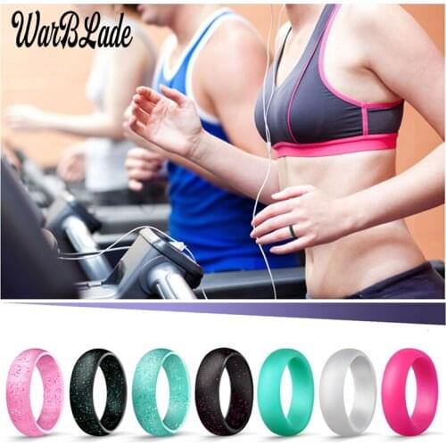 5.7mm 4-10 Size Food Grade FDA Silicone Finger Ring Hypoallergenic Crossfit Flexible Rubber Rings For Men Women Gift 7pcs/set