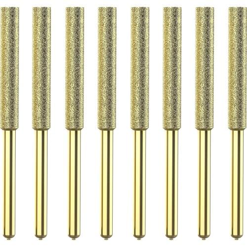 8Pcs Chainsaw Bits Titanium Plated Diamond Sharpener High Hardness Electric Chainsaw File