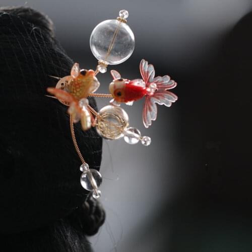 Girl hair accessories девочка headwear Corona Perilla маховик handmade hanfu kinomi goldfish hairpins hairclip sticks