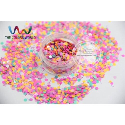 ARB-163 Mix Pearlescent Neon Color Solvent Resistant Glitter shape for Nail Polish Acrylic, polish and DIY supplies1pack=50g