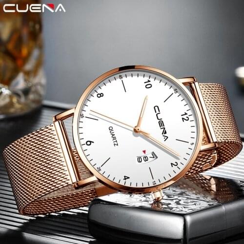 Army Military Sport CUENA Analog Quartz Wrist Watch Fashion Stainless Steel Men Relogio Masculino Casual Male Clock Wristwatch