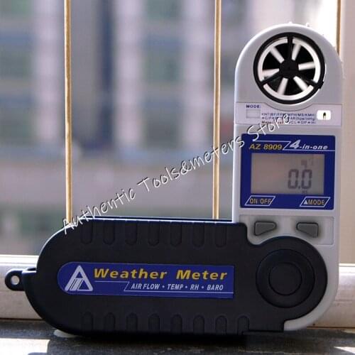 AZ8909 Anemometer Air Flow Wind Speed Temperature Dew Point Humidity Atmospheric Barometric Pressure