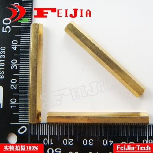 Free shipping M4*50mm double-pass M4 Hexagonal Threaded Hexagon copper pillars Hardware Fasteners Bolts