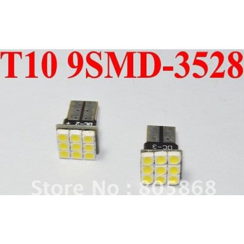 Free Shipping Wholesale T10 9smd 3528 Car LED SMD Bulbs auto Interior Lighting Clearance Light Parking Light Reading Lamps White