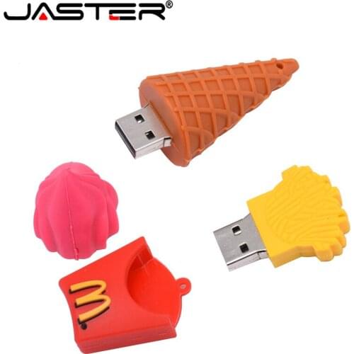 JASTER Fashion creative Silica gel U disk French fries, ice cream, chocolate USB 2.0 4GB 128GB 16GB 32GB 64GB USB flash drive