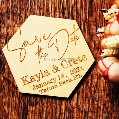 Geometric Save The Date Magnet, Wood Save The Date, Hexagon Save The Date, Custom Save Our Date, Modern Save The Date, Minimalis