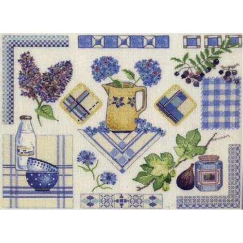 Blue kitchen patterns Counted Cross Stitch 11CT 14CT 18CT Cross Stitch Kits Embroidery Needlework Sets