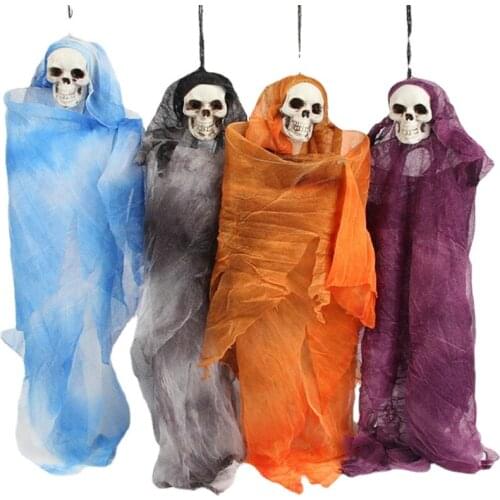 Halloween Scary Skull Doll Haunted House Spooky Creepy Novelty Halloween Decoration Prop Halloween Supplies Skull Skeleton Ghost