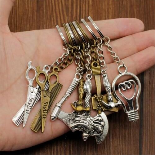 Hot Sale Key Chains Key Rings Tool Axe Car Metal Pendant Key Chain Car Keychain Bag Charm Keyring For Girlfriend Handmade Gift