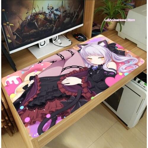 Anime Game Hololive Murasaki Shion Mouse Pad Thicken Laptop Gaming Mice Mat Table Keyboard Mat Playmat Cosplay Xmas Gifts