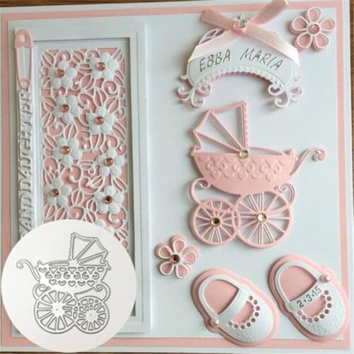 Fashion Newest Metal Baby Stroller Embossing Cutting Dies Stencil Decorative DIY Craft DIY Christmas Wedding Halloween Cards