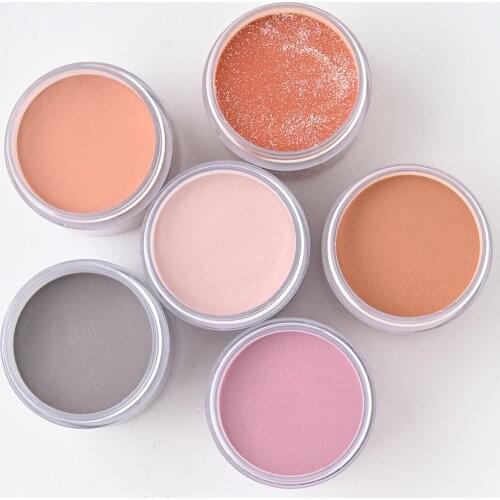 About 28ml(10z) Extension Acrylic Powder French Tip Nail Polymer Nude-Brown DIY Carving Rhinestone Nail Art Acrylic Dust*6 Colo