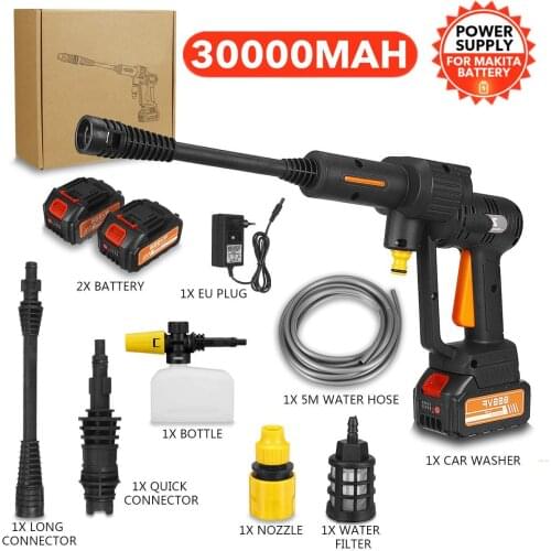 70Bar 1500W Car Washer Foam Generator For car washing High Pressure Self priming Wireless Car Wash Water Gun For Makita Battery