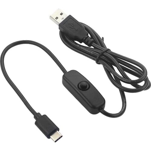 Suitable for Raspberry Pi 4 B Power Cable 5V 3A 1M Switch USB Cable Power Cord