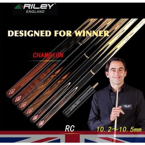 RILEY RC Series Snooker Cue 10.2-10.5mm Deer Master Tip with Extension 3/4 Split &1 piece Cue Rared Wood Inlay Ebony Technologia
