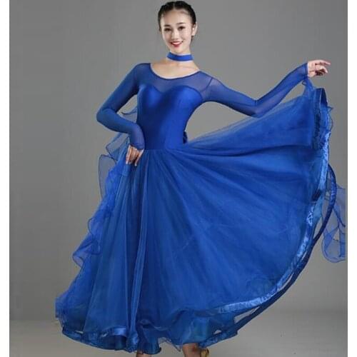 Blue ballroom dance dress fringe red ballroom waltz dresses dance wear women ballroom dress flamenco tango dress