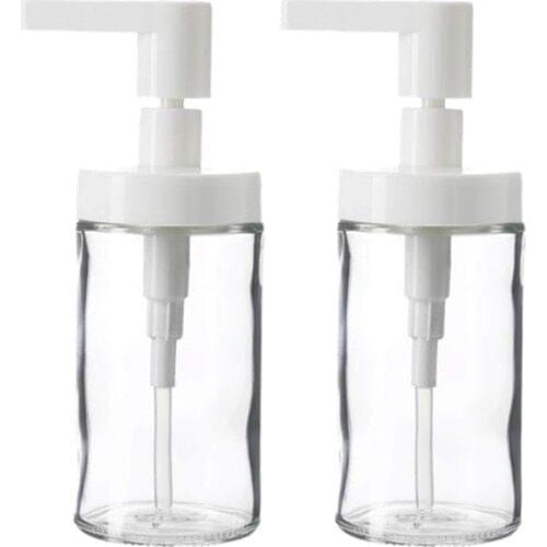 Tackan Liquid Soap Dispenser Glass With White Cap 2'li