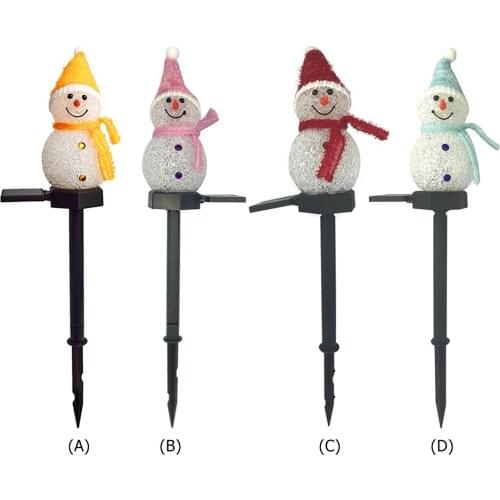Solar Bollard Light Led Solar Stick Lights LED Solar Snowman Light In-Ground Garden Lawn Path Landscape Lamp Decorations