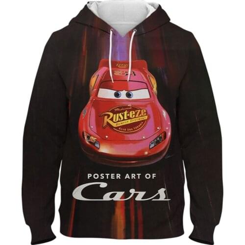 Disney 95 Cars Hoodie Kids Boys&Girls Long Sleeve Hooded Sweatshirts Men Women 3D Print Hoodies Street Style McQueen Clothes