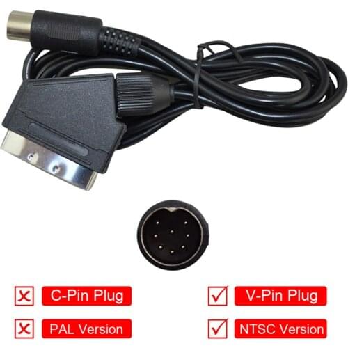 2 PCS High quality V-Pin Plug cable for NTSC US Scart Cable Audio Video AV Cable for SEGA Mega Drive for Genesis 1