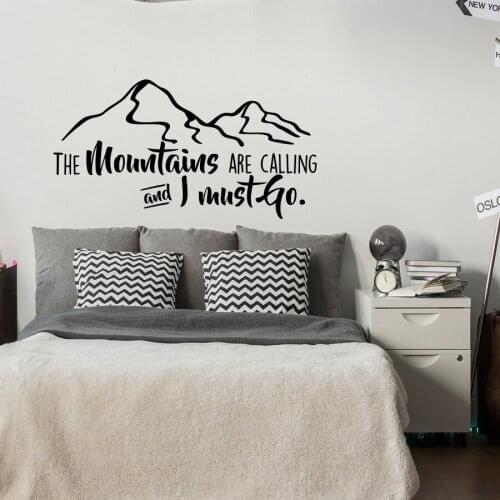 The Mountains Are Calling And I Must Go Vinyl Wall Decal Quote Inspirational Quote Teens Bedroom home Decor DIY stickers G339