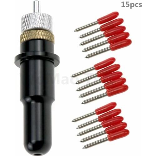 High Quality 15pcs/Set 45 Degree Standard Vinyl Cutter Blade For Roland Cutting Plotter+Blade Holder Housing Base