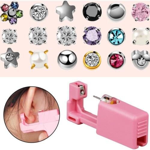 1PC Sterlised Disposable Ear Piercing Gun 316L Surgical Steel Disinfect Safety Ear Piercer Machine NO PAIN Piercer Tool Machine