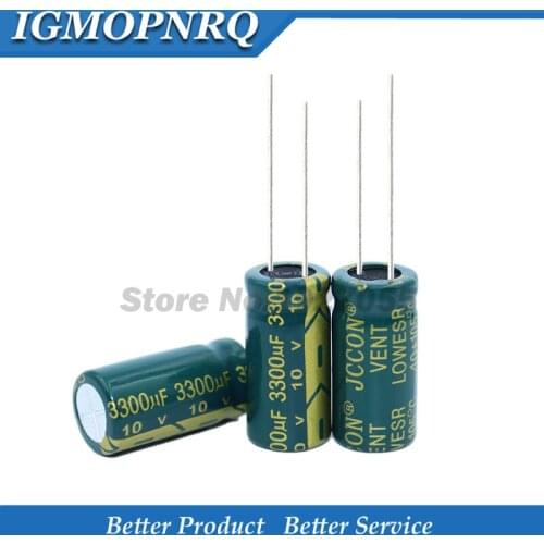 10PCS Higt quality 10V3300UF 10*20mm 3300UF 10V 10*20 Electrolytic capacitor