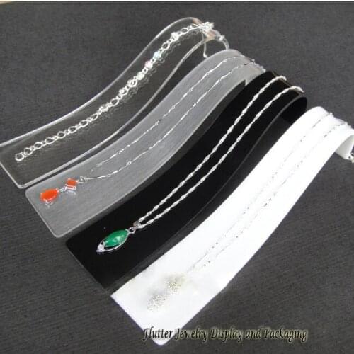 20pcs/lot Acrylic Jewelry Dislay Props Horizontal Necklace Holder Chain Showing Stand Pendant Display Showcase Organizer