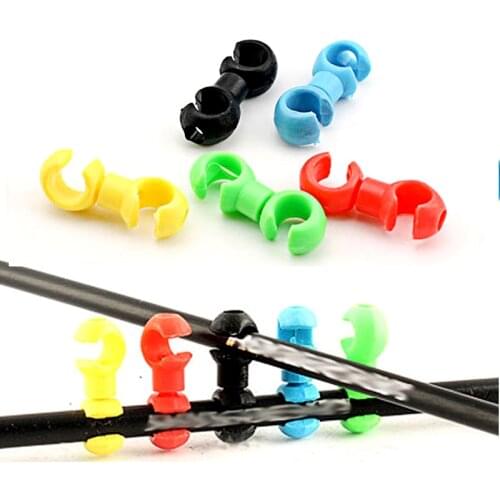 20PCS/Pack Handcuffs Shape Bicycle Brake Cross Line Clips Buckles MTB Bike Housing Hose Guide For Brake Cables Bicycle Accessory