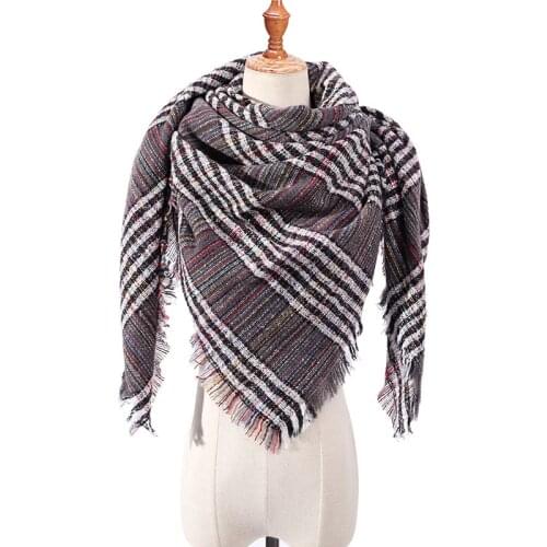 2021 Plaid Knitted Winter Scarf Women Warm Scarves Cashmere Shawls Luxury Brand Neck Bandana Pashmina Lady Wrap