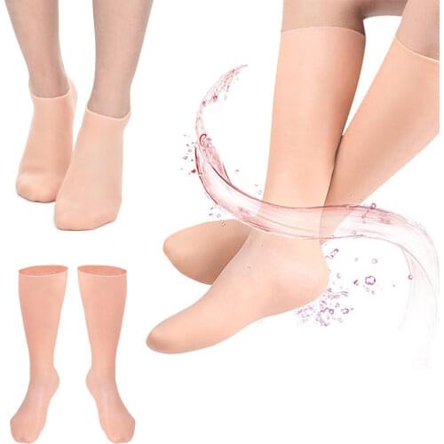 AGDOAD 1 pair Silicone Foot Care Socks Anti Cracking Home Use Heel Socks for Cracked Foot Skin Care Hand Moisturizing Gloves