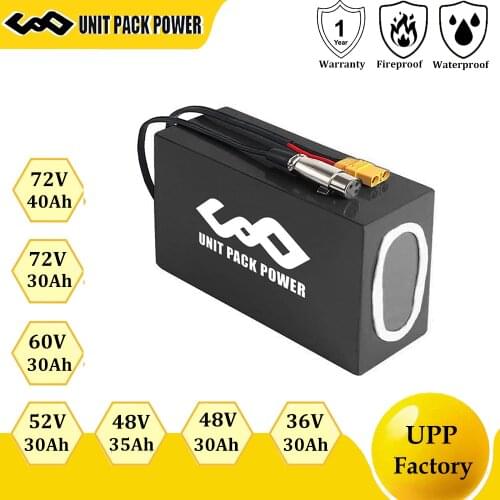 Ebike Battery Pack 72V 60V 52V 48V 36V PVC Waterproof For Electric Bike E-Scooter 500W 1000W 1500W 1800W 2000W 2500W 3000 Motor