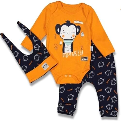 Baby 3 pcs Bodysuit Sets For Boys %100 Cotton