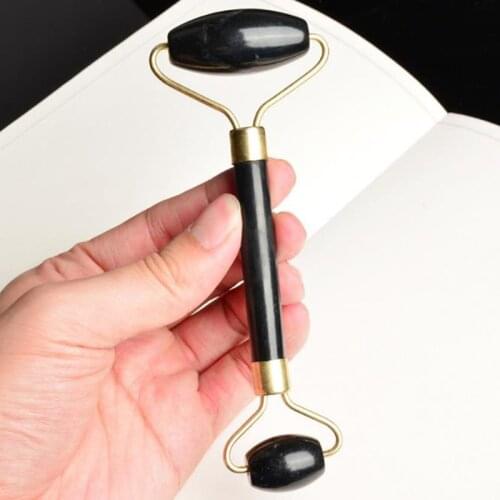 Black Jade Roller Eye Face Massager Facial Roller Double Heads Natural Stone Face Thin Lift Body Skin Relaxation Slimming Beauty