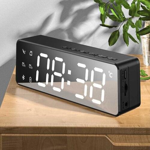 LED Digital Alarm Clock Digital Projector Radio Alarm Clock Fashion Adjustable Mirror Alarm Clock Alarm Speakers Bluetooth