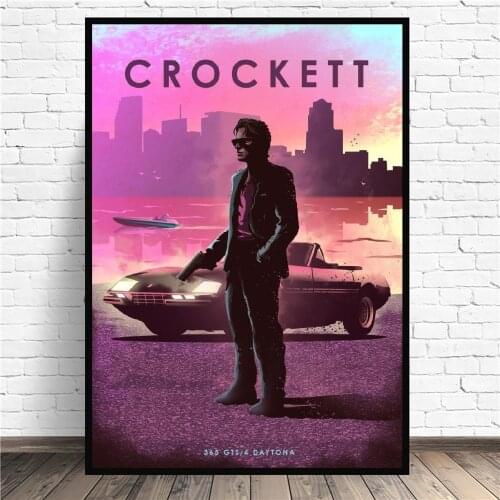 Crockett 365 GTS Movie Car Art Canvas Poster Prints Home Wall Decor Painting