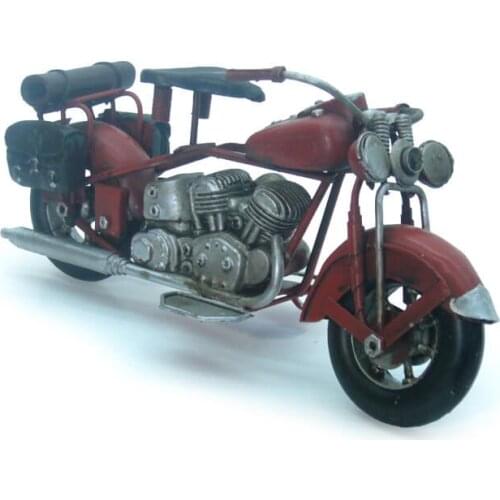 Decorative Metal Red Motorcycle - Trinket, Miniature,Gift, Nostalgic, Vintage, Handmade, Hand Painted, quality Durable