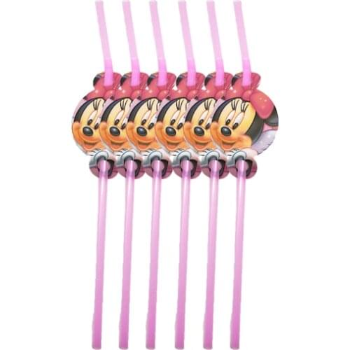 Minnie Mouse Girls Kids Birthday Party Decoration Set Minnie Party Supplies Straw cup plate Forks Baby Birthday Party Pack event