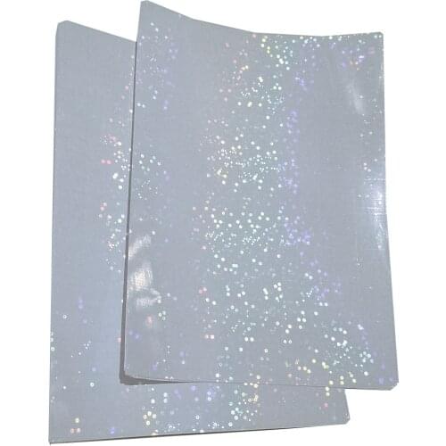 Holographic Silk Ribbon Foil Adhesive Tape Cold Laminating On Paper Plastic 50 Sheets 210x297 MM DIY Package Color Card