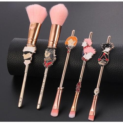 5Pcs/Lot Anime Jujutsu Kaisen Itadori Yuji Gojo Satoru Kugisaki Nobara Beginner Eyeshadow Shadow Foundation Blush Makeup Brush