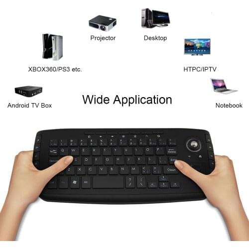 Wireless Computer Keyboard Portable 2.4Ghz Usb Keyboard For PC Laptop Multifunction Combo 94 Keys Gaming Keypad Trackball Mouse
