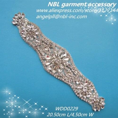 Crystal patch bridal beaded rhinestone applique for wedding evening dress iron on WDD0229