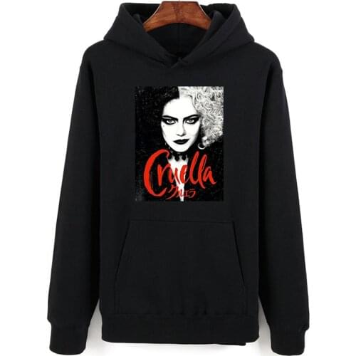 Fashion Trend Witch Cruella Hoodie Personality Men And Women Sportswear Street Wear Oversized Pullover Cute Custom made Clothes