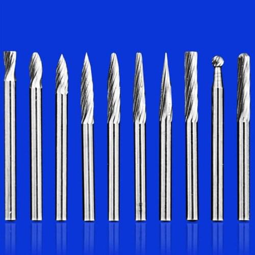 20PC Solid Carbide Burr Set Tungsten Carbide Rotary Files Burrs With 3mm Cutting Head Diameter Most Rotary Drill Die Grinder