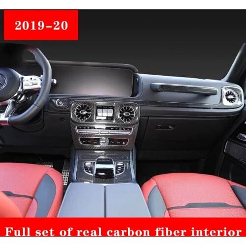 For Mercedes-Benz G-Class W463 G350 G500 2019-2020 Real Carbon Fiber Central Control Interior Decoration Stickers Accessories