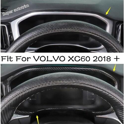 Lapetus Dashboard Instrument Screen Frame Cover Trim Accessories Interior Fit For Volvo XC60 2018 - 2021 Matte Carbon Fiber ABS